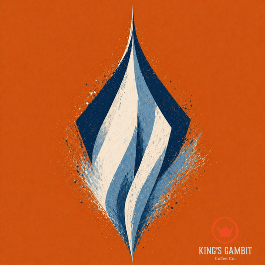 Medium roast coffee bag from King's Gambit Coffee, showcasing the Ascender product with its label and packaging design.