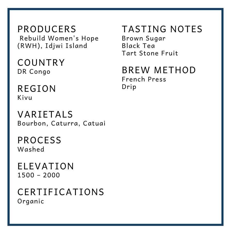 Organic DR Congo Kalehe coffee beans from King's Gambit Coffee, showcasing a bag of rich, aromatic coffee beans.