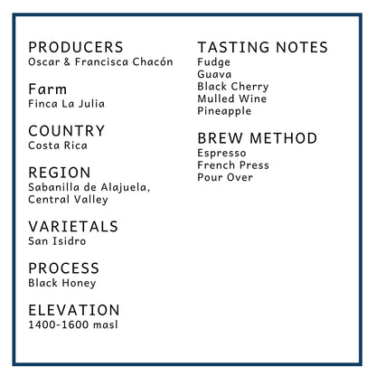 Costa Rica: Finca La Julia Black Honey | Limited Reserve